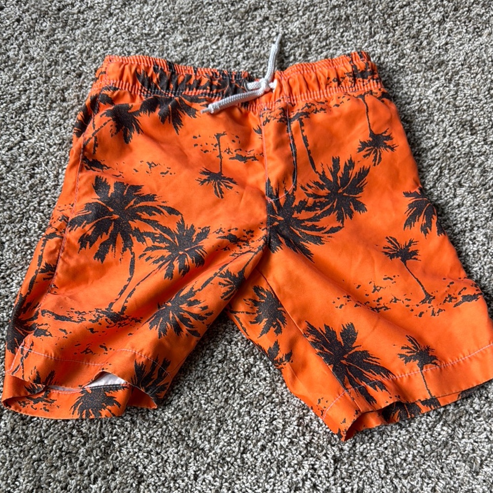 The Children's Place Orange and Black Swim Trunks